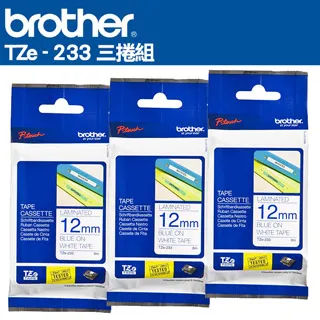 Brother  TZe-233護貝標籤帶 12mm 白底藍字 歷史價格詳細信息