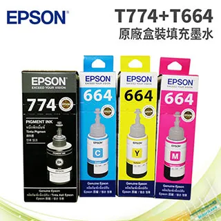 EPSON T774+T664 四色一組 原廠墨水 歷史價格詳細信息