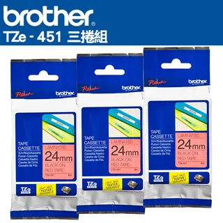 Brother TZE-451 TZ-451 相容標準黏性護貝標籤帶 24mm 紅底黑字 歷史價格詳細信息