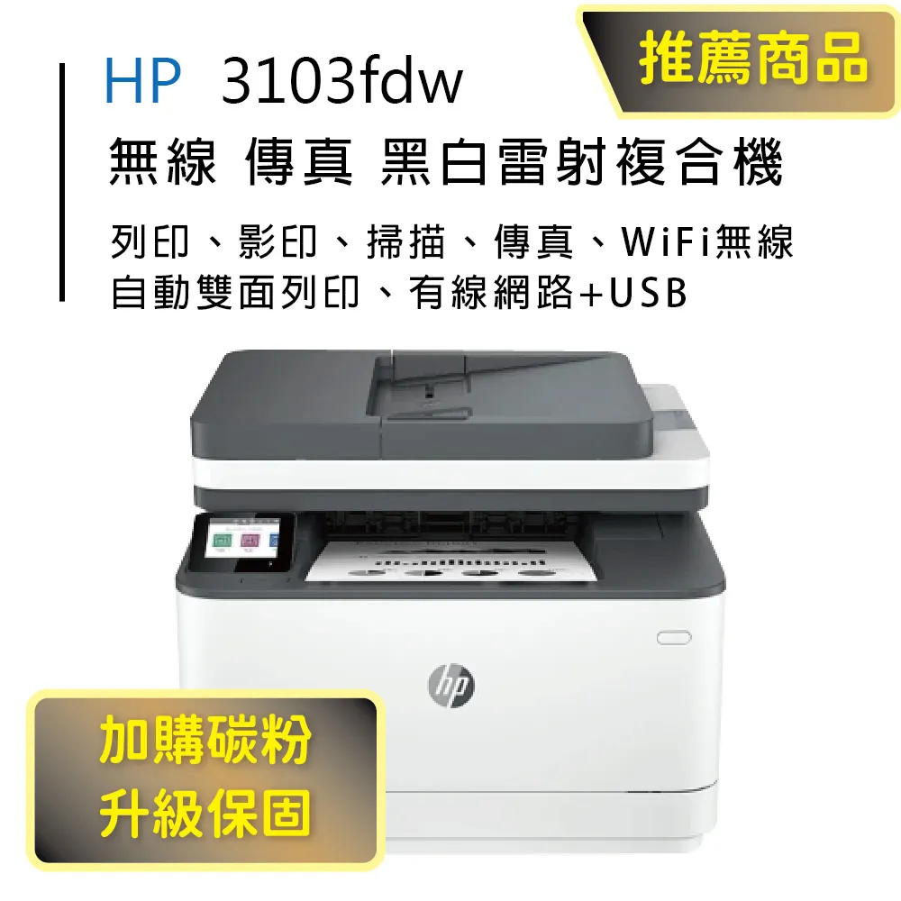 【取代M227FDW】HP LaserJet Pro MFP 3103fdw 雙面黑白雷射傳真複合機 歷史價格詳細信息