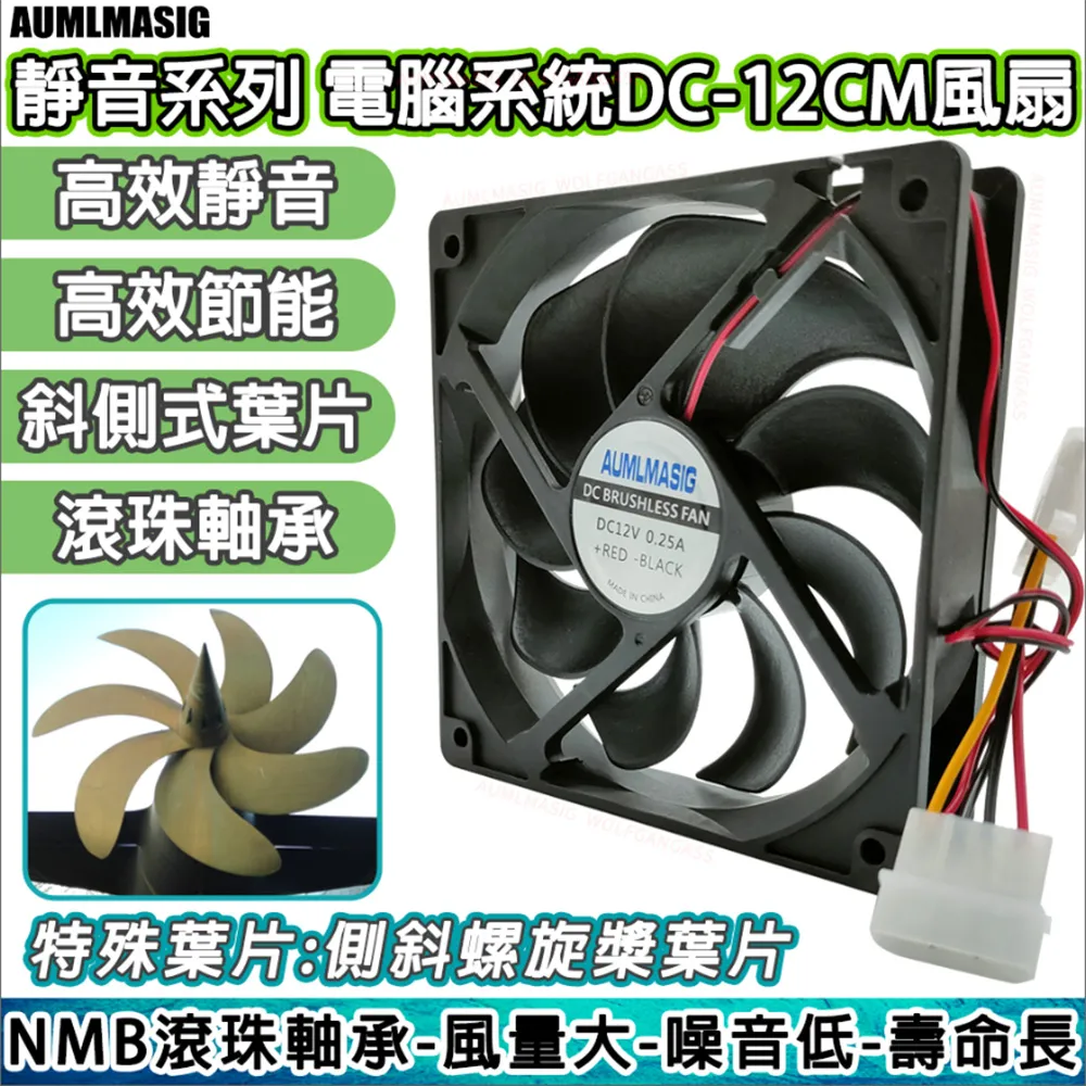 【AUMLMASIG】高效靜音-電腦系統風扇DC-12CM 斜側式旋渦葉片高效節能CPU/顯卡/機殼/礦機/礦架 歷史價格詳細信息