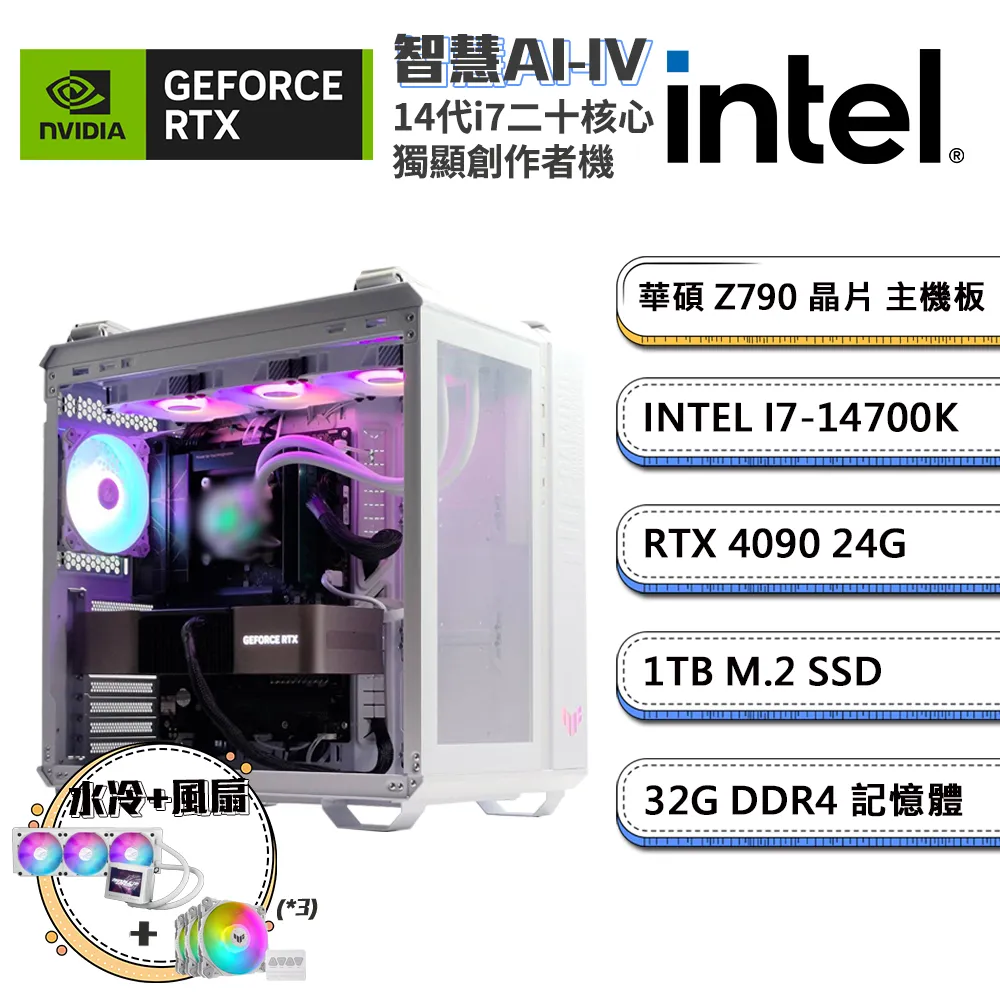 (DIY)智慧AI-IV GeForce RTX 4090創作者水冷電腦(i7-14700K/華碩Z790/32G/1TB_SSD) 歷史價格詳細信息