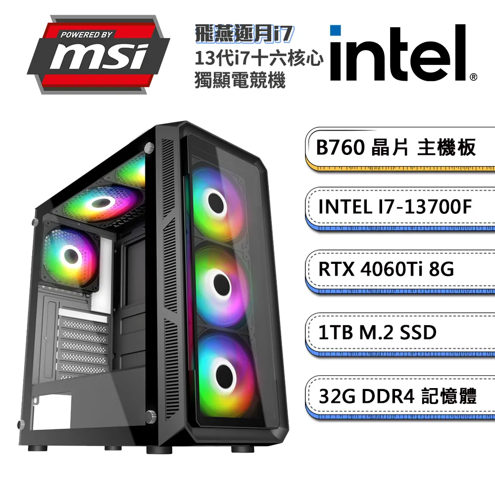 (DIY)微星B760平台【飛燕逐月】i5十核RTX4060Ti獨顯電玩機(I5-13400F/16G/1TB_M.2) 歷史價格詳細信息