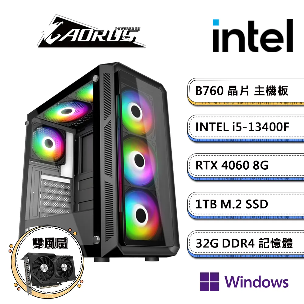 技嘉B760平台【PS-XC5W】i5十核RTX4060獨顯Win11電競機(i5-13400F/B760/RTX4060/32G/1TB SSD) 歷史價格詳細信息