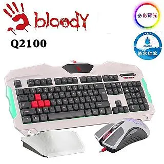 【A4 Bloody】Q2100-WH(白色) 防水炫光遊戲鍵鼠套組-金靴以貼於滑鼠 歷史價格詳細信息