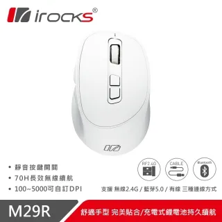 iRocks M29R 無線三模靜音滑鼠 白 黑 粉/超長續航/人體工學/軟體設定 歷史價格詳細信息
