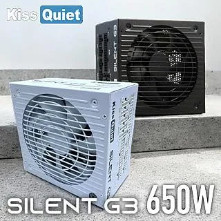 【KISS QUIET】Silent G3金牌全模組電源 純白/純黑 650W(ATX3.1/H++12V/纜繩線/智慧停轉/11年/DC-DC) 歷史價格詳細信息