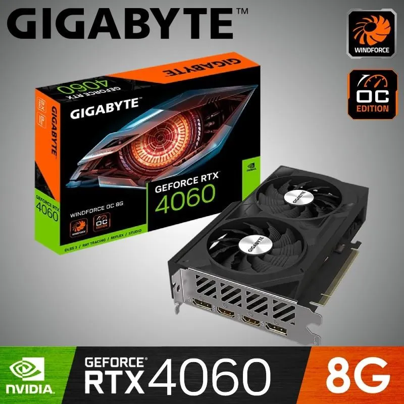 GIGABYTE技嘉 RTX4060 WINDFORCE OC 8G 顯示卡【長19.2cm】原價屋 歷史價格詳細信息