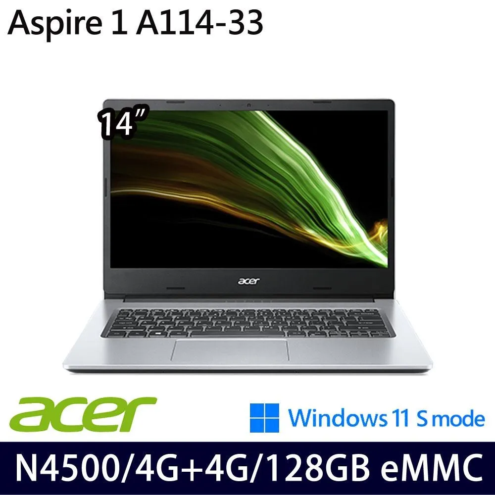 ACER Aspire1 A114-33-C53V(Celeron N4500/4G/128GB eMMC/W11 S mode/FHD/14) 歷史價格詳細信息