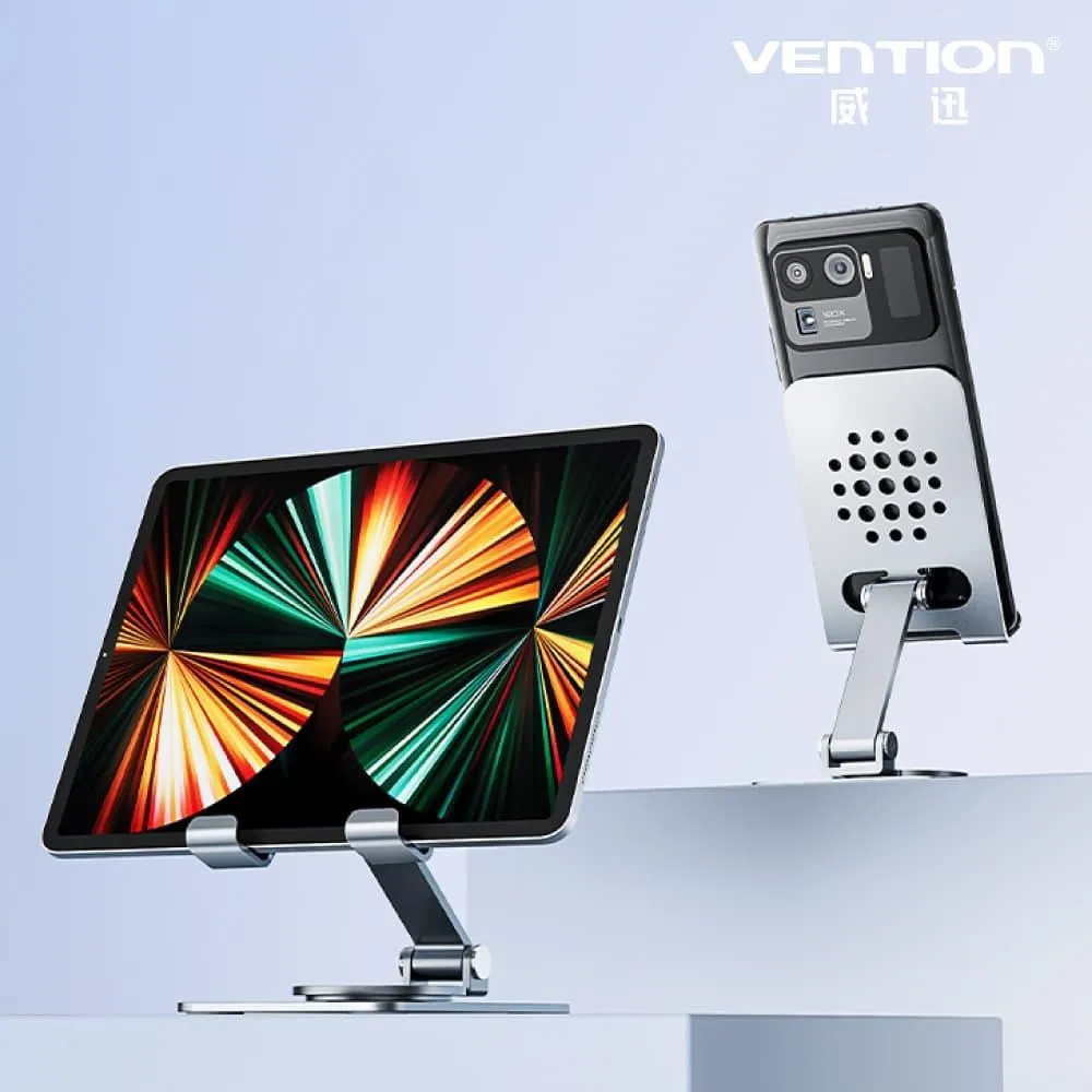 VENTION 威迅 KSD系列 360°旋轉桌面手機支架雙轉軸鋁合金款-灰色 價格比較,價格查詢,歷史價格詳細信息