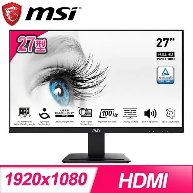 MSI 微星 PRO MP273AP 27型 護眼商用螢幕顯示器 (FHD/DP/HDMI/100Hz/喇叭/IPS) 歷史價格詳細信息