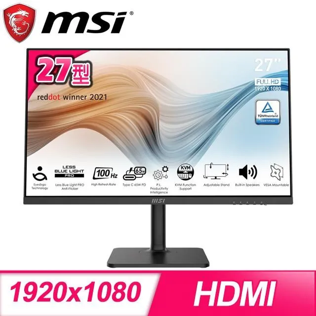 MSI微星 27型 Modern MD272PＷ IPS 商務平面美型電腦螢幕 白色款 歷史價格詳細信息