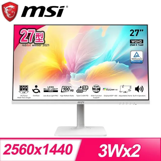 【MSI 微星】Modern MD272QXP 27型 IPS WQHD 100Hz 美型螢幕(Type-C/內建喇叭/TUV護眼) 歷史價格詳細信息