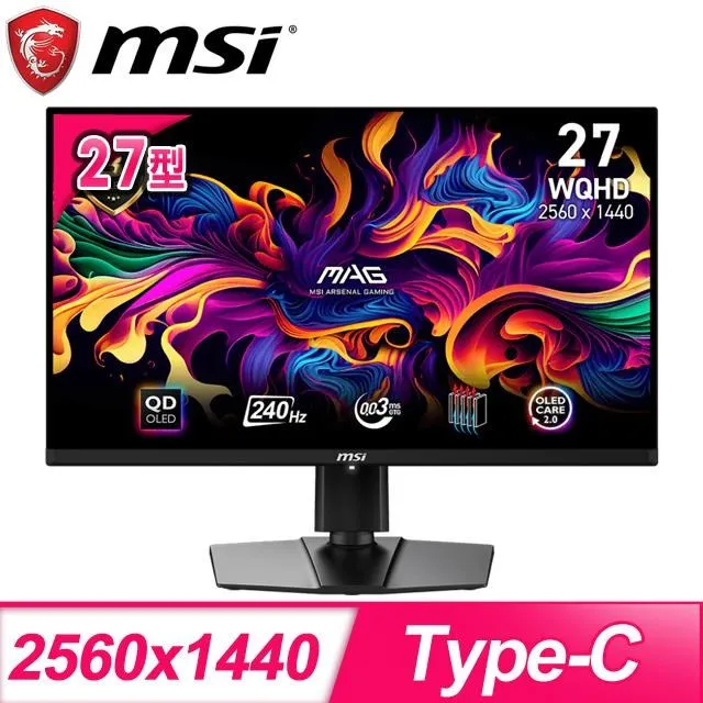 【MSI 微星】MAG 271QPX QD-OLED E2 26.5型 2K平面電競螢幕(240Hz/Type-C/Adaptive-Sync) 歷史價格詳細信息