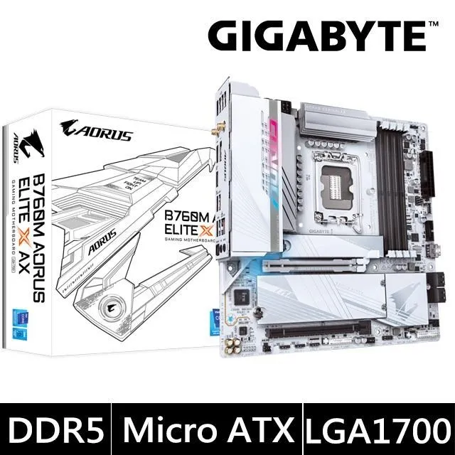 技嘉 B760M AORUS ELITE X AX 主機板+威剛 D5 16G*2/5600 Lancer 白 記憶體(M+D5R 組合包) 歷史價格詳細信息