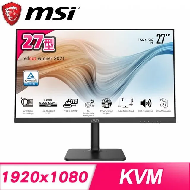 MSI微星 27型 Modern MD272QP IPS薄邊框護眼螢幕 黑 歷史價格詳細信息