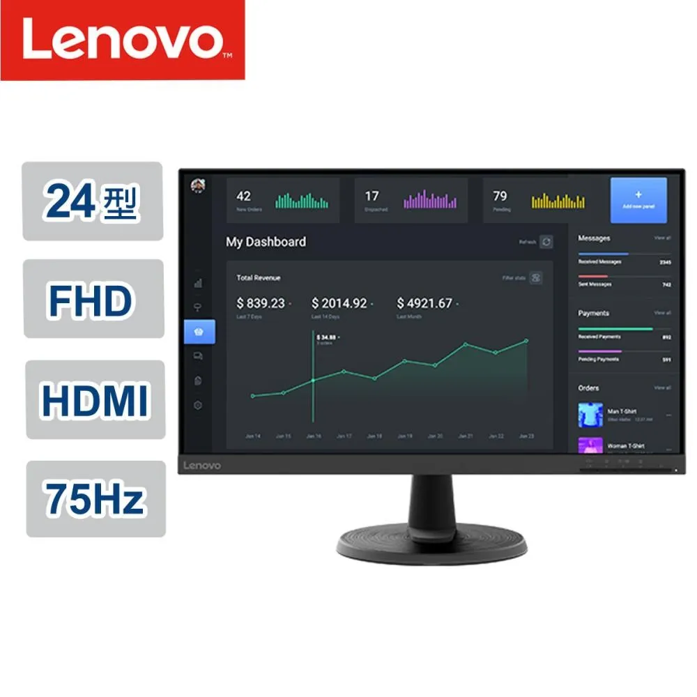 Lenovo  D24-40 24吋顯示器(67A2KAC6TW) 歷史價格詳細信息