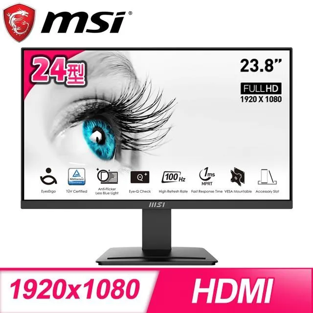 MSI 微星 PRO MP2412  24吋VA螢幕 FHD/100Hz/HDMI/DP/有喇叭 【GAME休閒館】 歷史價格詳細信息