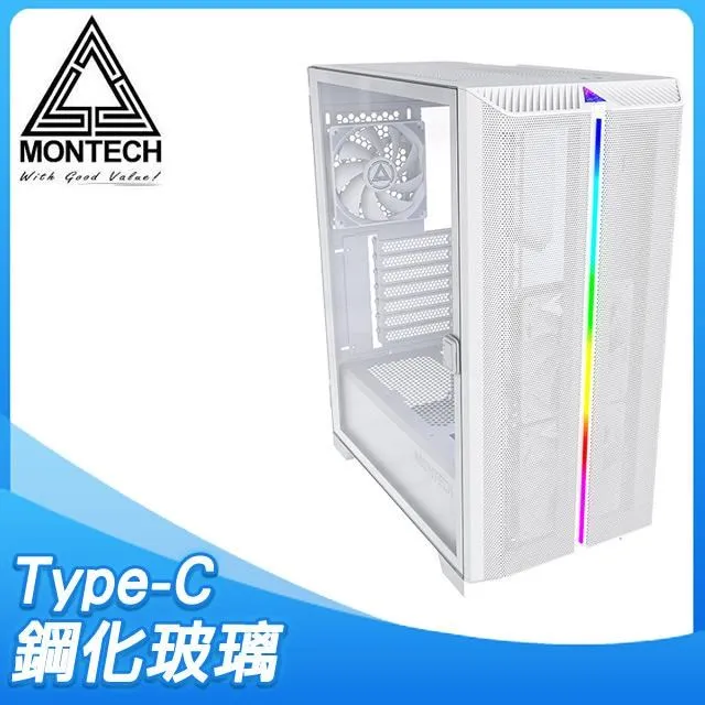 MONTECH(君主) SKY ONE WHITE 內含12cm風扇*2/面板ARGB燈條/TYPE-C/鋼化玻璃 電腦機殼(白) 歷史價格詳細信息