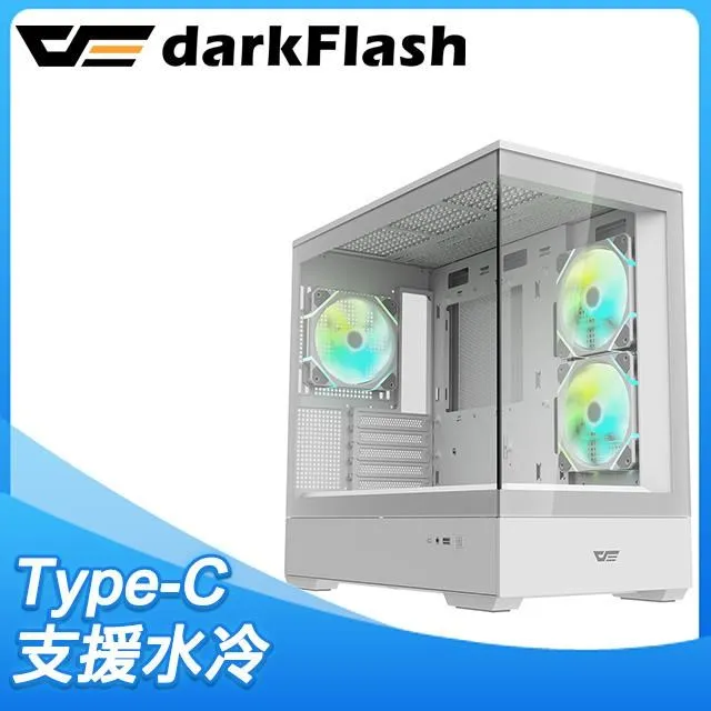 DarkFlash MOTI 鏡之島 白 /玻璃透側/M-ATX + DarkFlash DM12R PRO(白) 反向扇x3 歷史價格詳細信息