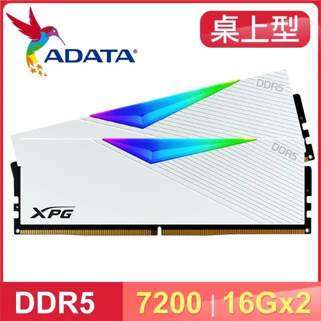 ADATA 威剛 XPG Lancer DDR5 7200 32GB(16Gx2) RGB 桌上型超頻記憶體(白色) (AX5U7200C3416G-DCLARWH) 歷史價格詳細信息