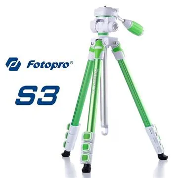 FOTOPRO S3 炫彩系列腳架 多功能四向雲台輕單眼/手機專用三腳架[三色可選/附腳架背袋] - 蘋果綠 歷史價格詳細信息