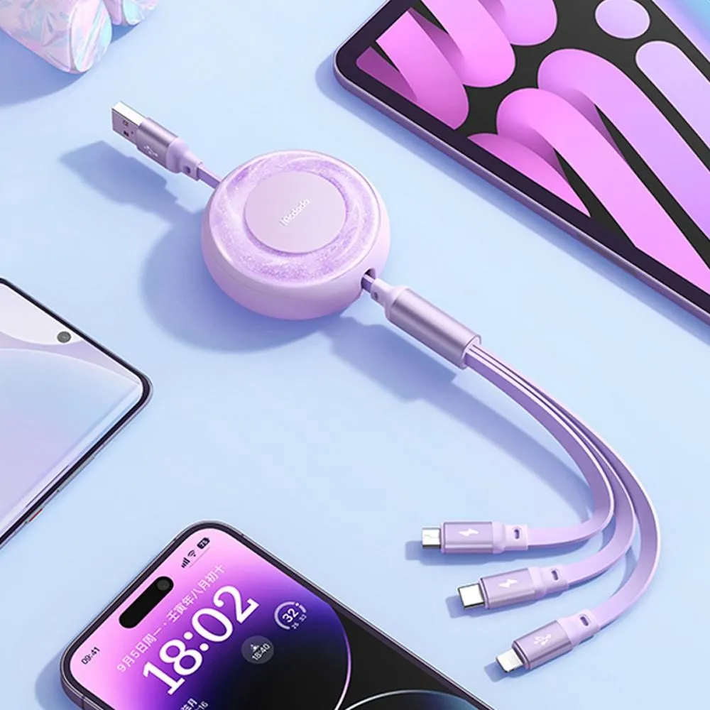 Mcdodo麥多多 星辰系列 一分三伸縮充電線 夜光充電線 彈簧充電線 適用安卓 Type-c iPhone充電線 歷史價格詳細信息