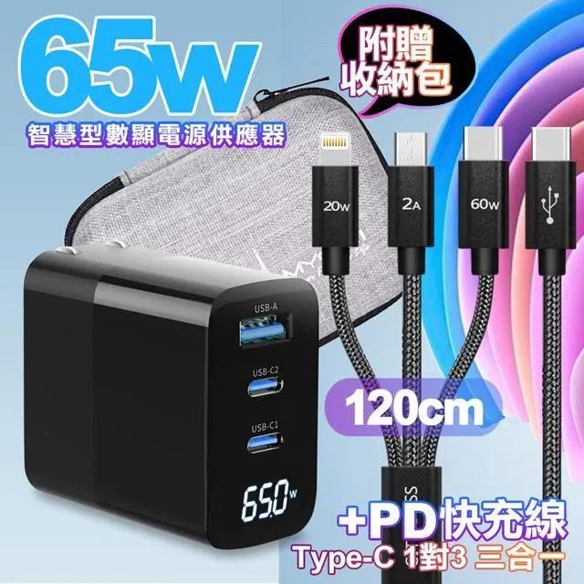 MYCELL 數顯65W氮化鎵GDK55T +HANG R18 100W高密編織 C to C快充充電線1.5米 歷史價格詳細信息