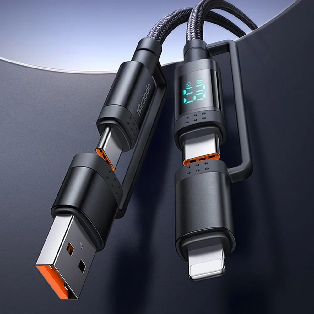 【Mcdodo】四合一 PD/Lightning/Type-C/iPhone充電線閃充線傳輸線快充線 超強系列 120cm 麥多多 曜石黑 歷史價格詳細信息