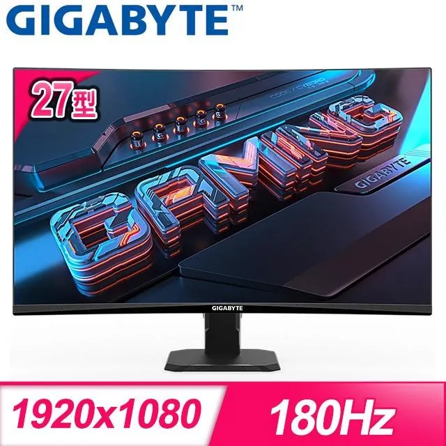 【GIGABYTE 技嘉】GS27FC 27型 曲面電競螢幕(FHD/180Hz/1ms/VA 1500R/DP/HDMI2.0) 歷史價格詳細信息