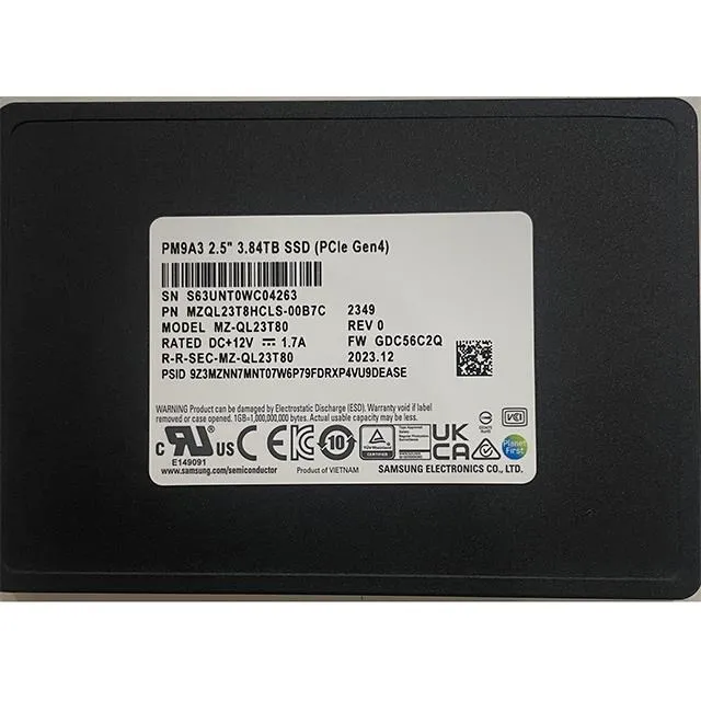 SAMSUNG PM9A3 1.92TB U2 2.5” PCIe 4.0x4 MZQL21T9HCJR SSD 歷史價格詳細信息