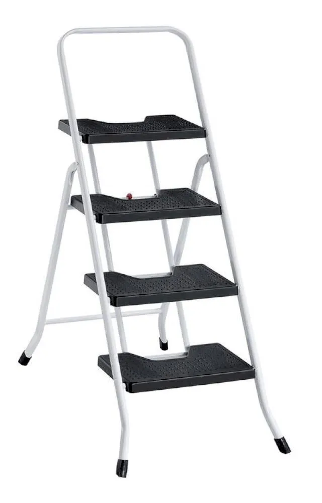 【4階 白色止滑鐵製梯-附安全鎖】四階梯 鐵梯 摺疊梯 梯子 家用梯 歷史價格詳細信息