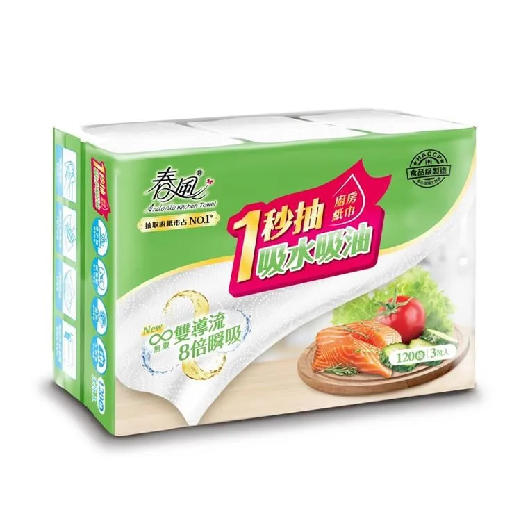 春風 一秒抽抽取式廚房紙巾(120抽x15包) 歷史價格詳細信息