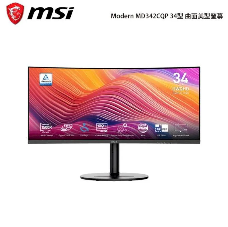 MSI 微星 Modern MD342CQP 34吋 護眼商務螢幕顯示器 (1500R/Type-C/120HZ) 歷史價格詳細信息
