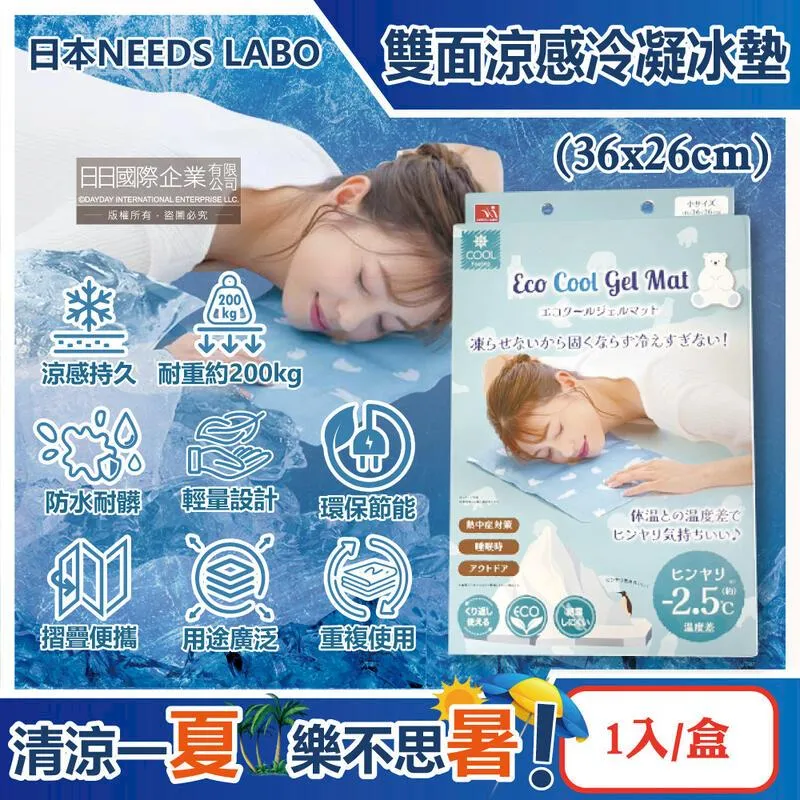 日本NEEDS LABO-北極熊雙面降溫萬用涼感冷凝冰墊(36x26cm)1入/盒(涼感墊,降溫 歷史價格詳細信息