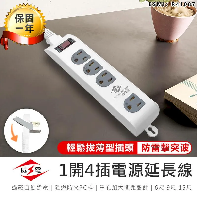 威電 1開4插USB智慧快充延長線(120公分)(WT-3104U-4)(2入組) 歷史價格詳細信息