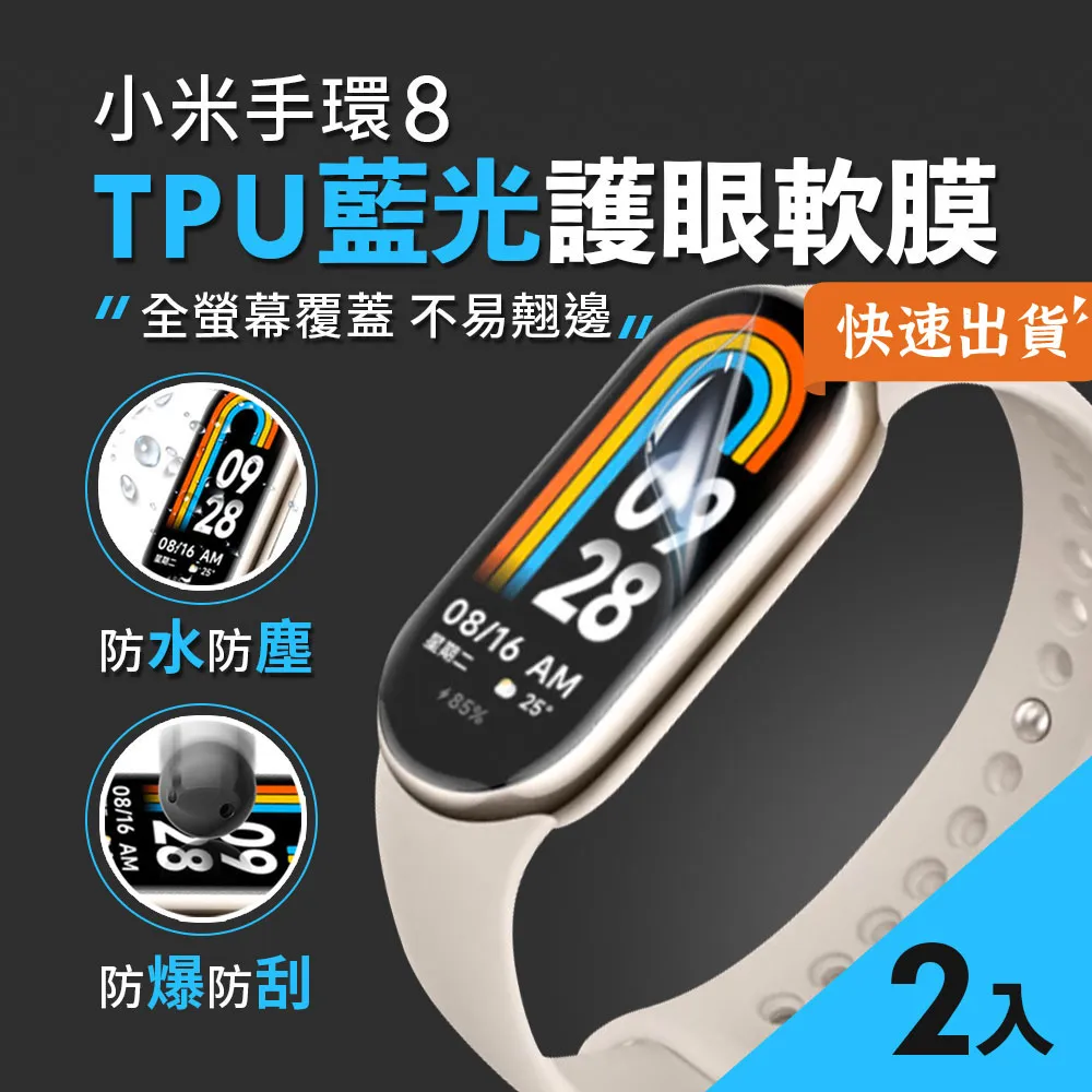 小米手環8保護貼 水凝高透軟膜 2片裝 防指紋 歷史價格詳細信息