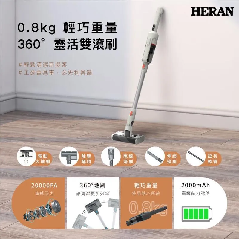 【HERAN 禾聯】360°多指向雙滾刷手持吸塵器(HVC-25SCG3G) 歷史價格詳細信息