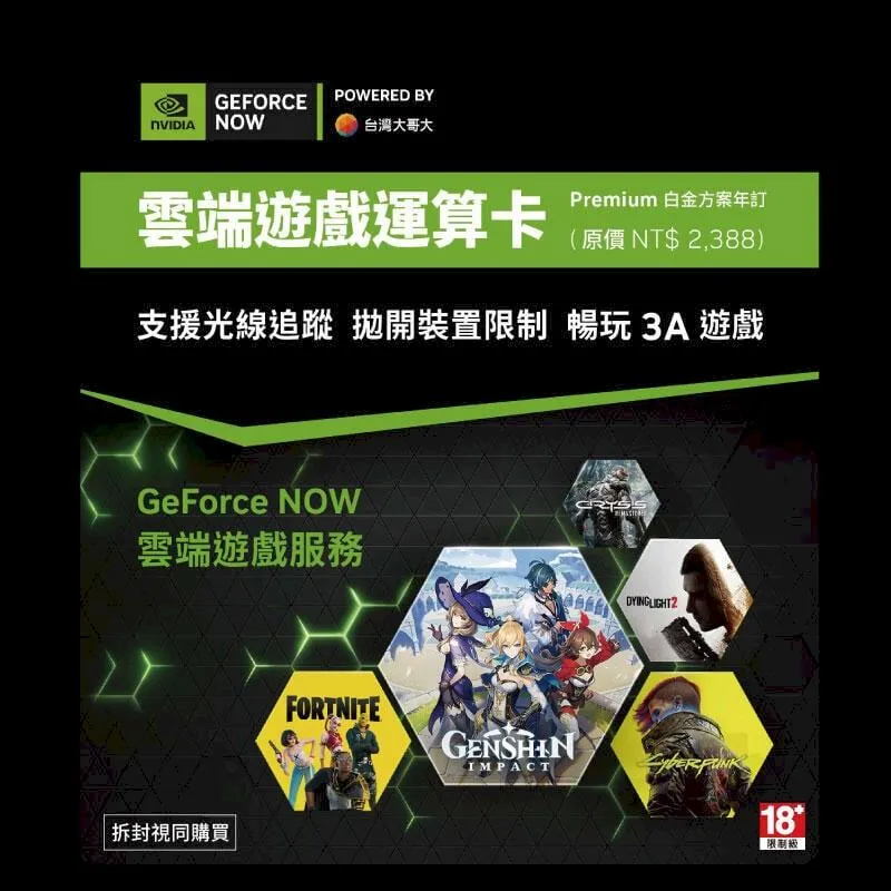 GeForce Now 雲端遊戲運算卡 白金方案 年訂 歷史價格詳細信息