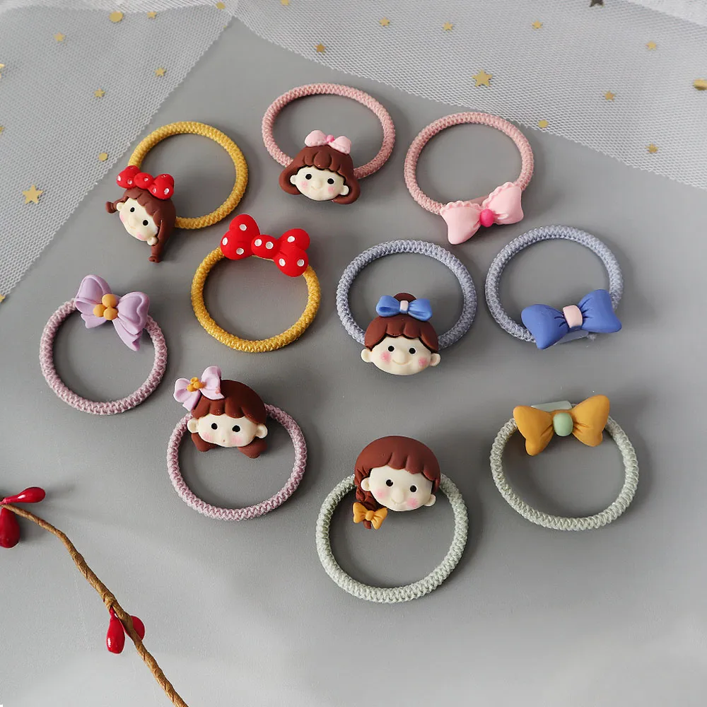 兒童髮圈女童蝴蝶結頭飾秋季兒童皮筋大腸髮圈甜美小女孩扎頭繩 6 7　　滿299發貨!!! 歷史價格詳細信息