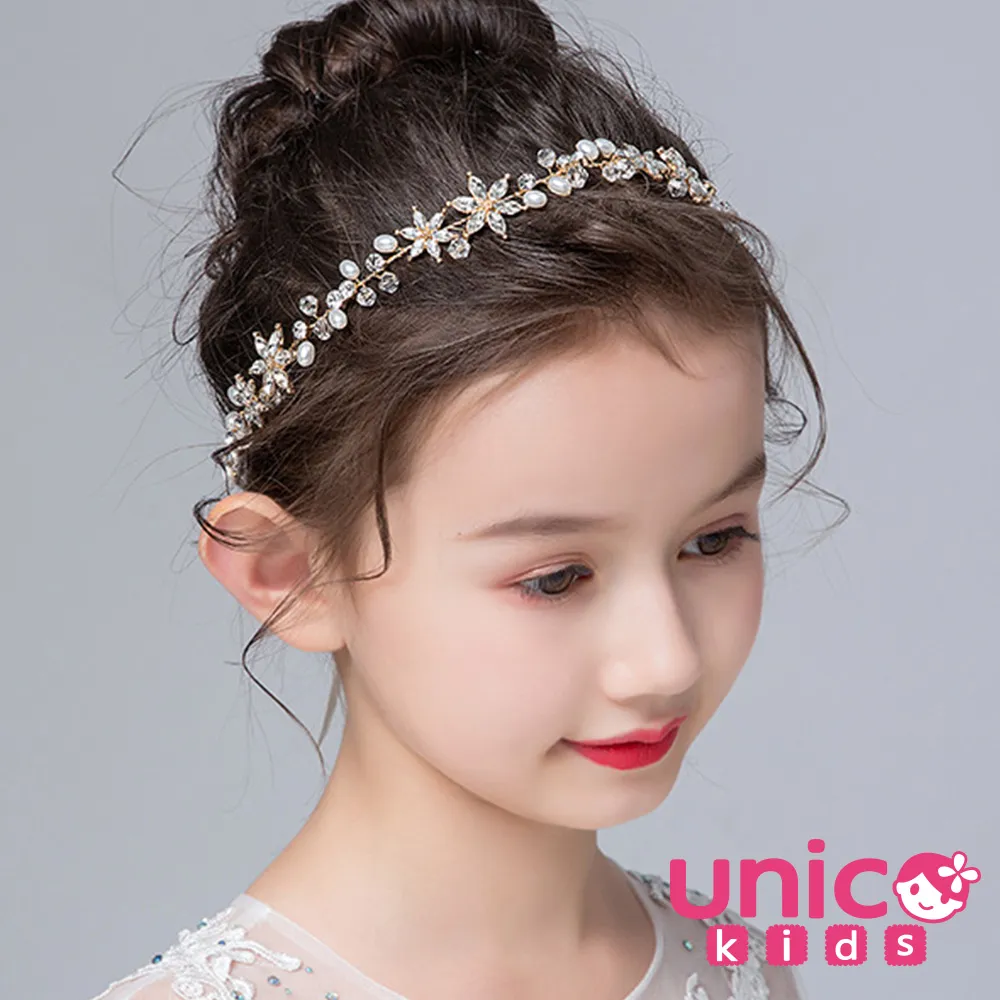 UNICO 兒童 公主風金色小皇冠水晶點綴派對風頭飾/髮飾 歷史價格詳細信息