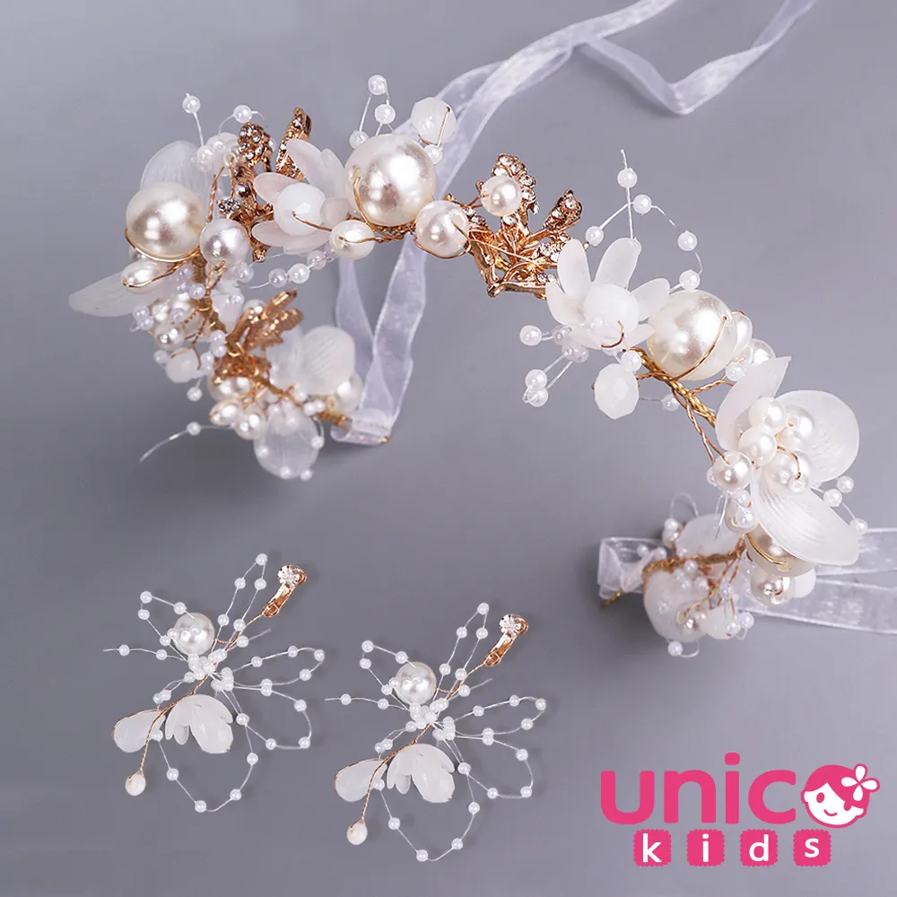 UNICO 兒童 公主風金色小皇冠水晶點綴派對風頭飾/髮飾 歷史價格詳細信息