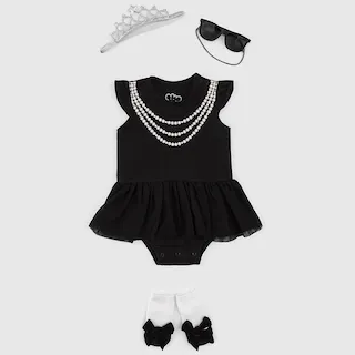 日安朵朵 女嬰雪紡蓬蓬裙連身衣禮盒–俏皮M小姐(衣+圍兜+寶寶襪) 歷史價格詳細信息