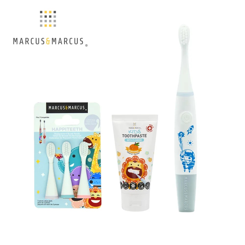 MARCUS＆MARCUS　兒童音波電動牙刷+刷頭3入組-時尚藍 歷史價格詳細信息