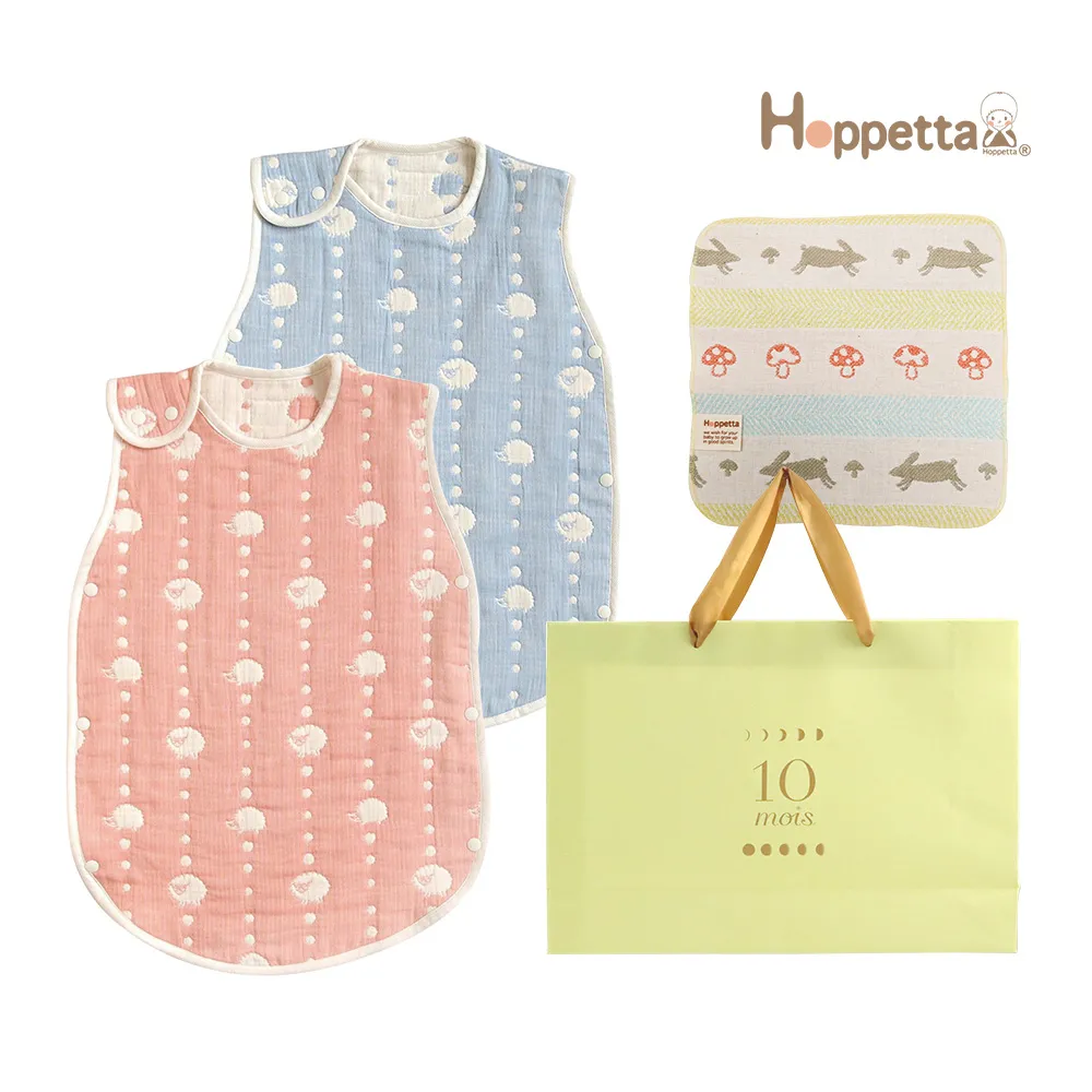 Hoppetta 六層紗動物防踢被手帕禮袋組-pchome獨家超值彌月組 歷史價格詳細信息