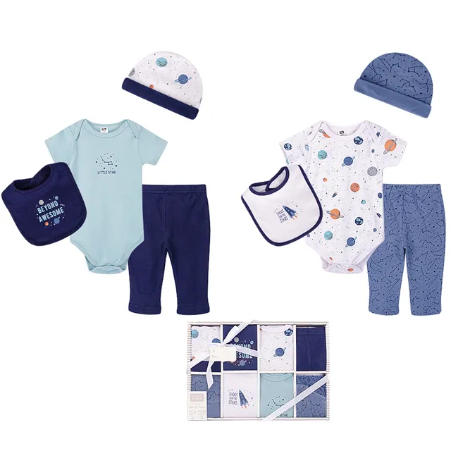 美國 luvable friends  嬰幼兒包屁衣與長褲最佳送禮8入彌月禮盒組_甜蜜夢境(LF18431) 歷史價格詳細信息