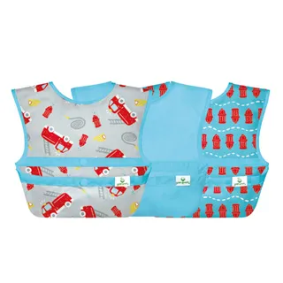 美國 green sprouts 魔鬼氈雙面防水/防食物掉落長袖圍兜單入組_彩色冰花_GS101357PP 歷史價格詳細信息