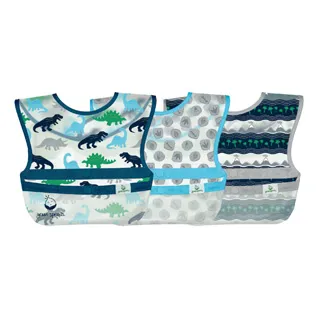 美國 green sprouts 魔鬼氈雙面防水/防食物掉落長袖圍兜單入組_彩色冰花_GS101357PP 歷史價格詳細信息