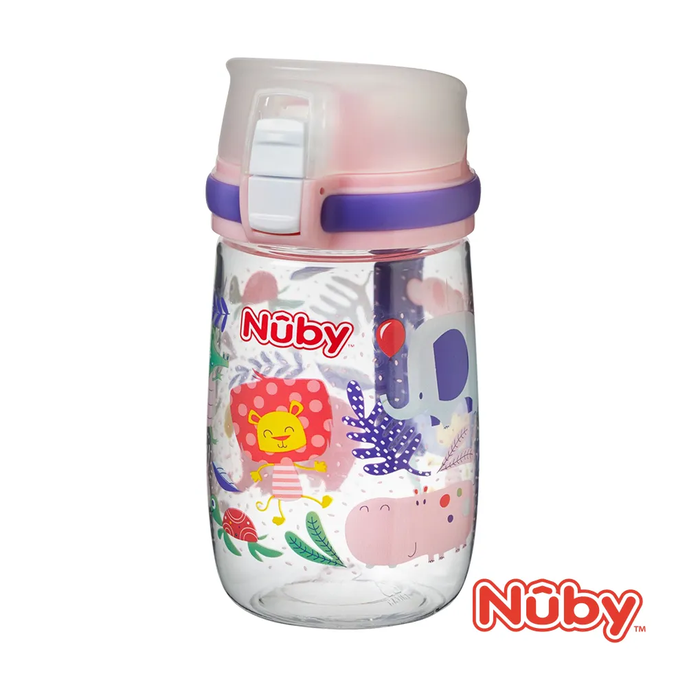 Nuby 晶透學飲杯(粗吸管) 300ml (顏色隨機)【佳兒園婦幼館】 歷史價格詳細信息