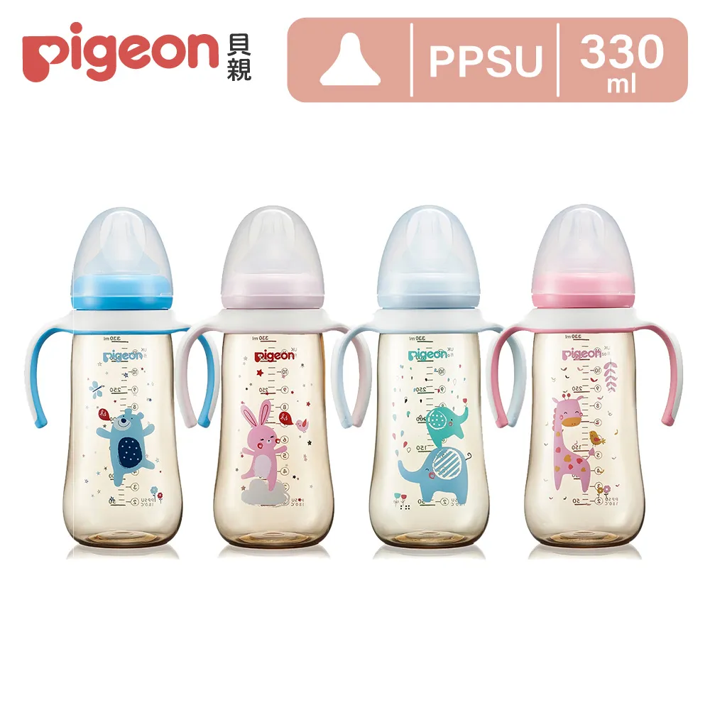 Pigeon 貝親 雙把手寬口徑PPSU奶瓶 彩繪款 240ml【宜兒樂】no 歷史價格詳細信息